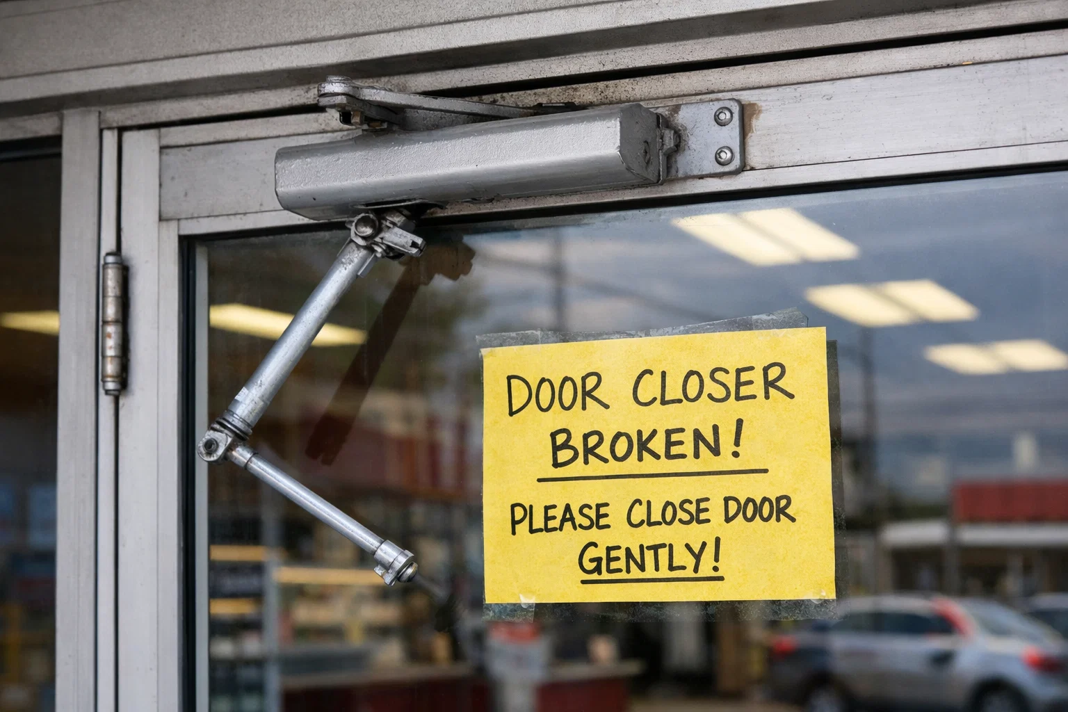 Storefront glass door closer repair in NYC