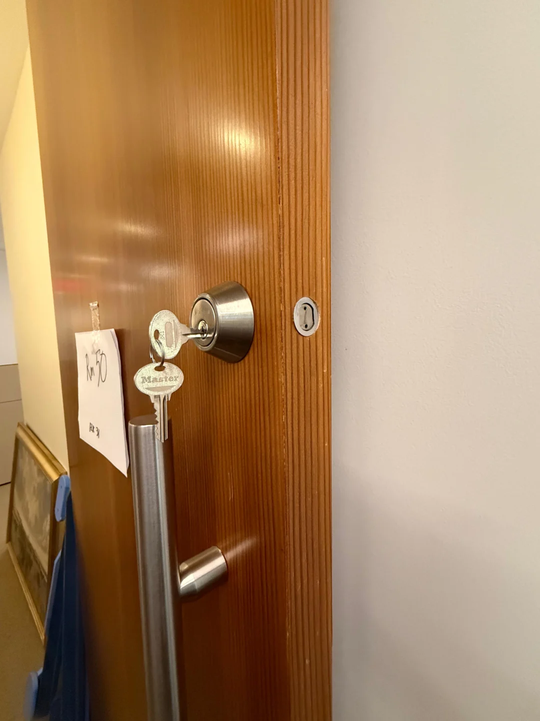 Door lock cylinder serviced after sticking in cold weather in NYC