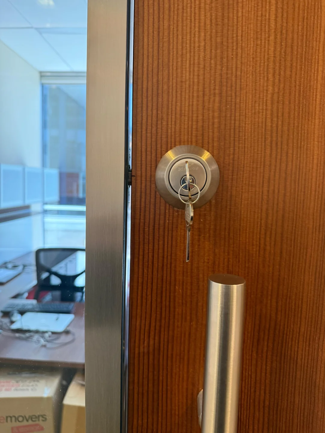 Key turning in a door lock cylinder while the door stays closed in NYC