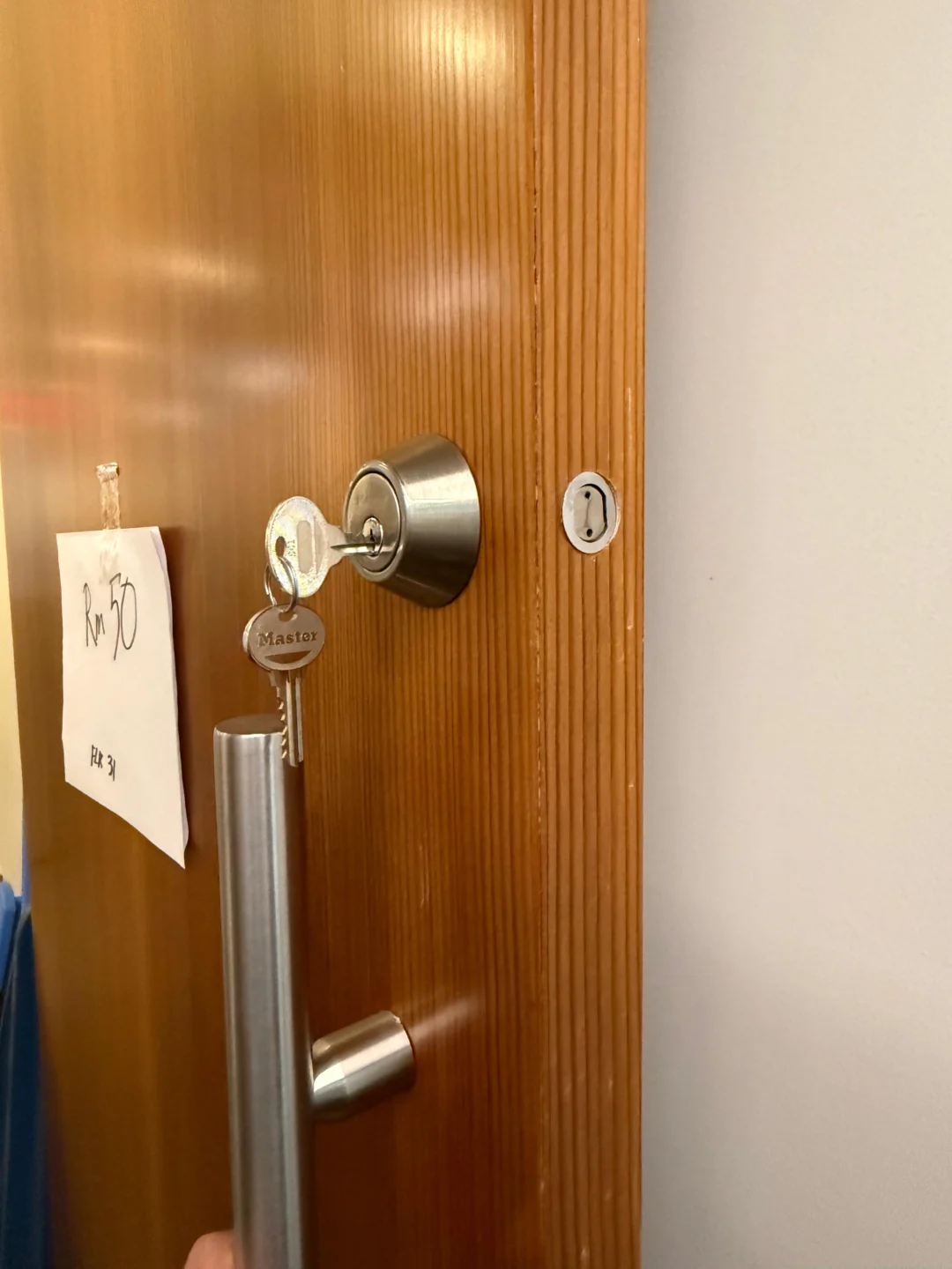 New lock cylinder with keys after a DIY-style replacement in NYC