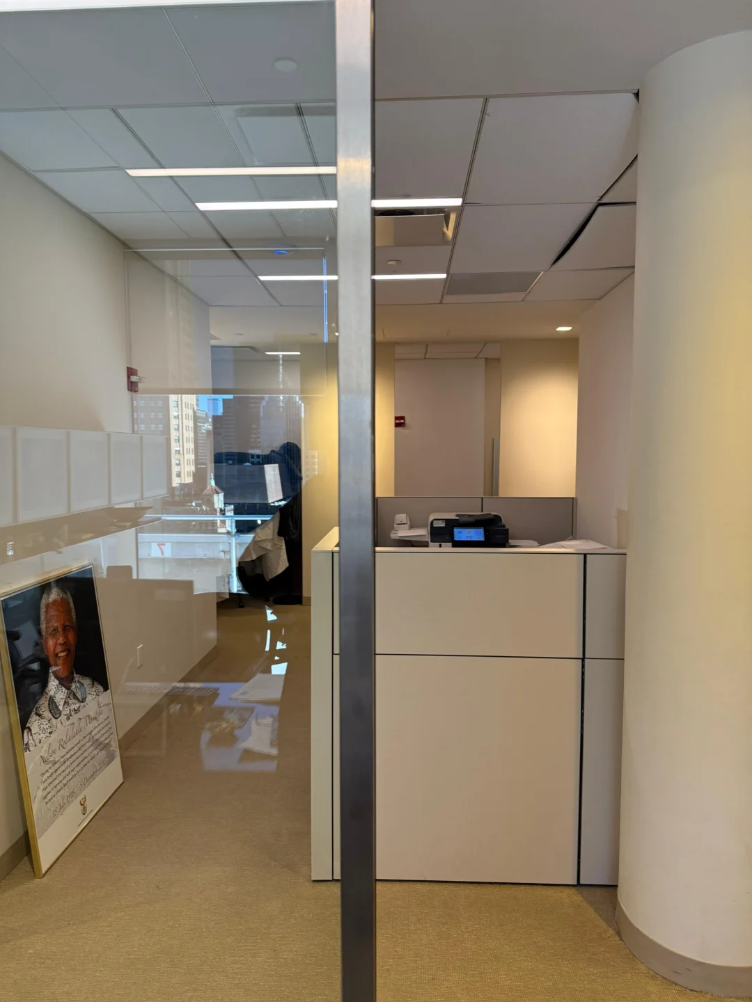Office door lock checked during smart lock troubleshooting in NYC